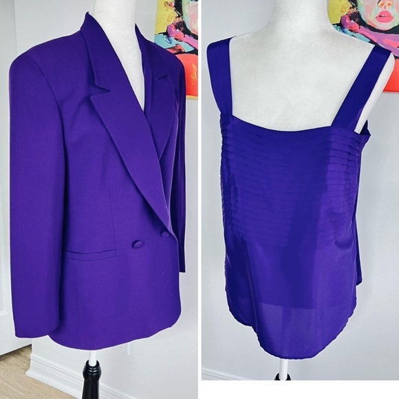 evan picone., chagall Jackets & Blazers - 🐳Bundle: blazer+camisole:matching purple tone both vintage